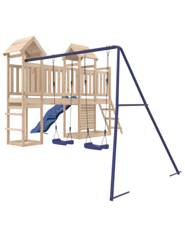 Set da Gioco da Esterno in Legno Massello di Pino