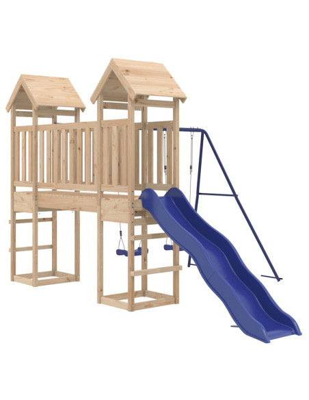 Set da Gioco da Esterno in Legno Massello di Pino