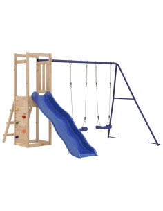 Set da Gioco da Esterno in Legno Massello di Pino 2