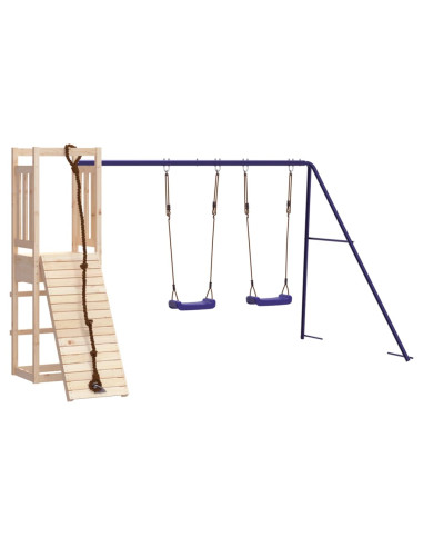 Set da Gioco da Esterno in Legno Massello di Pino