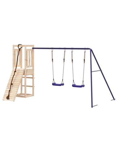 Set da Gioco da Esterno in Legno Massello di Pino