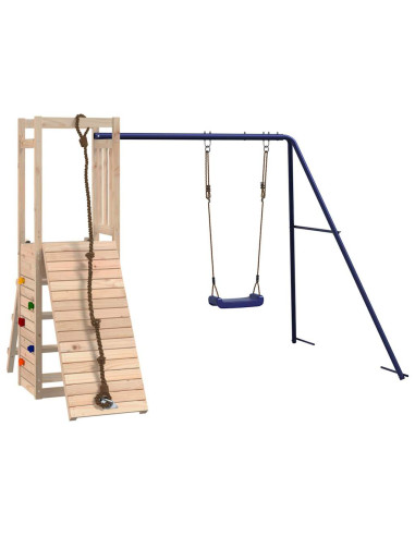 Set da Gioco da Esterno in Legno Massello di Pino