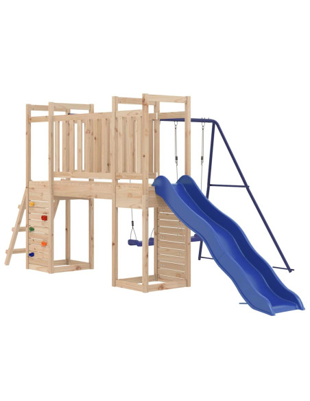 Set da Gioco da Esterno in Legno Massello di Pino