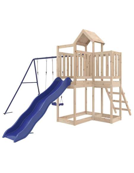Set da Gioco da Esterno in Legno Massello di Pino