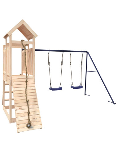 Set da Gioco da Esterno in Legno Massello di Pino