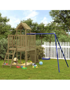 Set da Gioco da Esterno in Legno di Pino Impregnato