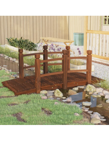 Ponte Giardino Ringhiere 150x67x56cm Legno Massello Abete Rosso