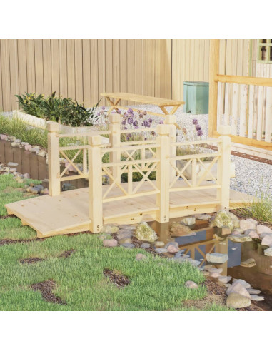 Ponte Giardino Ringhiere 150x67x56cm Legno Massello Abete Rosso