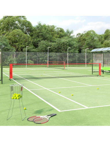 Rete da Tennis Nera e Rossa 600x100x87 cm in Poliestere