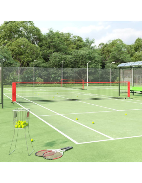 Rete da Tennis Nera e Rossa 600x100x87 cm in Poliestere