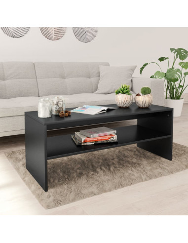 Tavolino da Salotto Nero 100x40x40 cm in Legno Multistrato