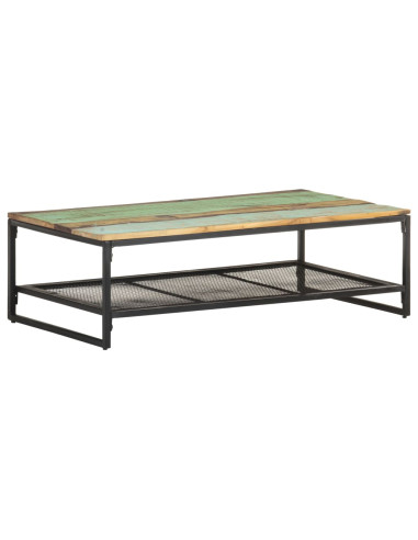 Tavolino da Salotto 110x60x35 cm in Legno Massello di Recupero