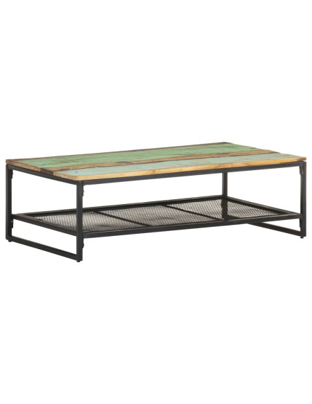 Tavolino da Salotto 110x60x35 cm in Legno Massello di Recupero
