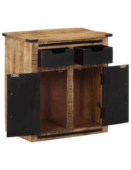 Credenza con 2 Cassetti 55x35x60 cm Legno Massello di Mango