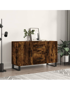 Credenza Rovere Fumo 100x36x60 cm in Legno Multistrato