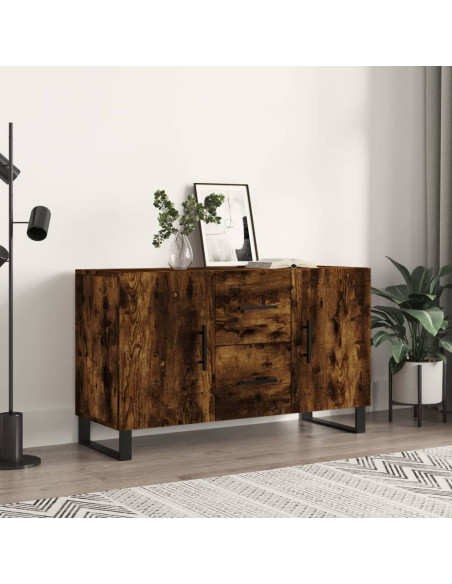 Credenza Rovere Fumo 100x36x60 cm in Legno Multistrato