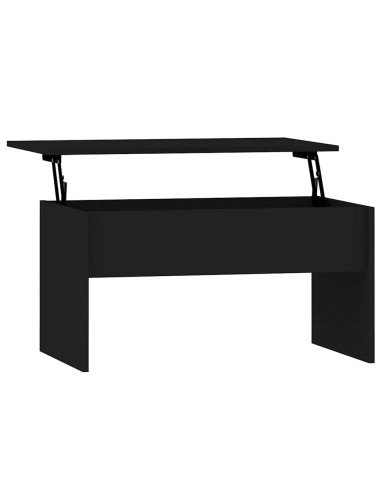 Tavolino da Salotto Nero 80x55,5x41,5 cm in Legno Multistrato