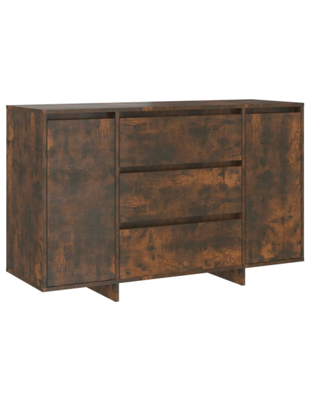 Credenza 3 Cassetti Rovere Fumo 120x41x75 cm Legno Multistrato