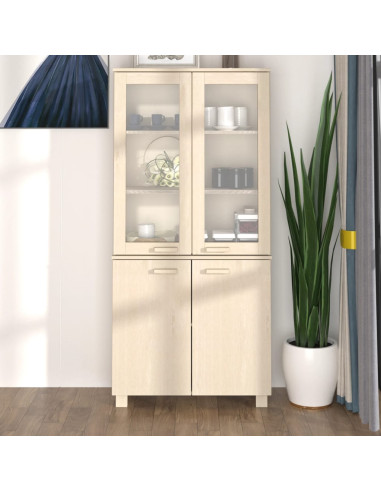 Credenza HAMAR in Legno Massello di Pino Marrone