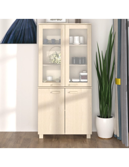 Credenza HAMAR in Legno Massello di Pino Marrone