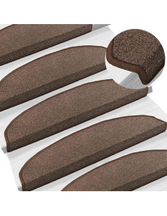 Tappetini per scale autoadesivi 15 pcs Marrone caffè 2