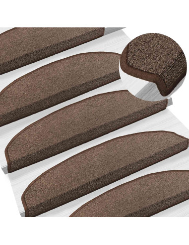 Tappetini per scale autoadesivi 15 pcs Marrone caffè