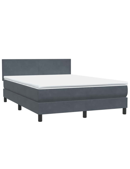 Letto a Molle con Materasso e LED Grigio Scuro 160x210 cm Velluto