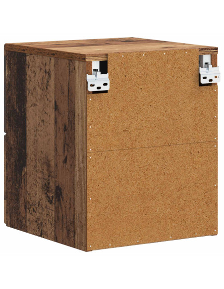 Mobiletto da notte a muro Legno antico 34,5 x 33 x 40 cm