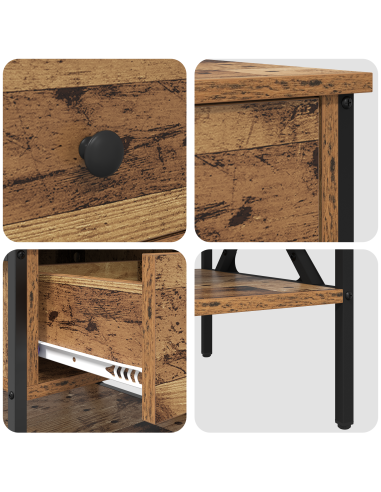 Comodino con cassetto Legno vecchio 40 x 42 x 45 cm