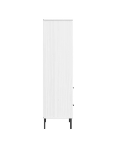Libreria 2 Cassetti Bianco 60x35x128,5 cm Legno Massello OSLO