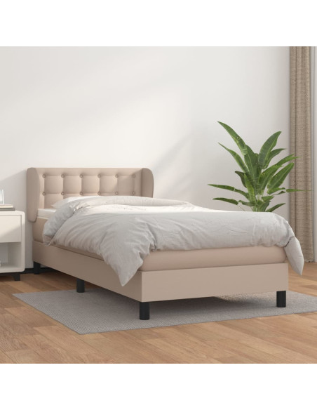 Giroletto a Molle con Materasso Cappuccino 90x200 cm Similpelle