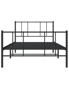 Giroletto con Testiera e Pediera Metallo Nero 100x200 cm