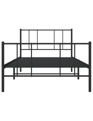 Giroletto con Testiera e Pediera Metallo Nero 100x200 cm