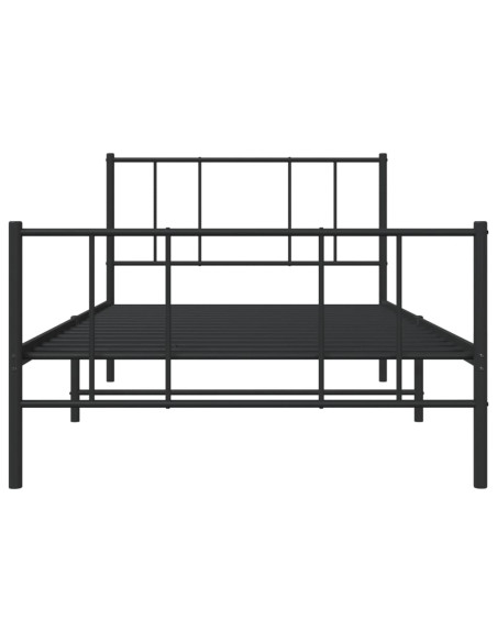 Giroletto con Testiera e Pediera Metallo Nero 100x200 cm