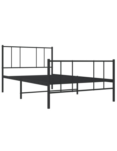 Giroletto con Testiera e Pediera Metallo Nero 100x200 cm