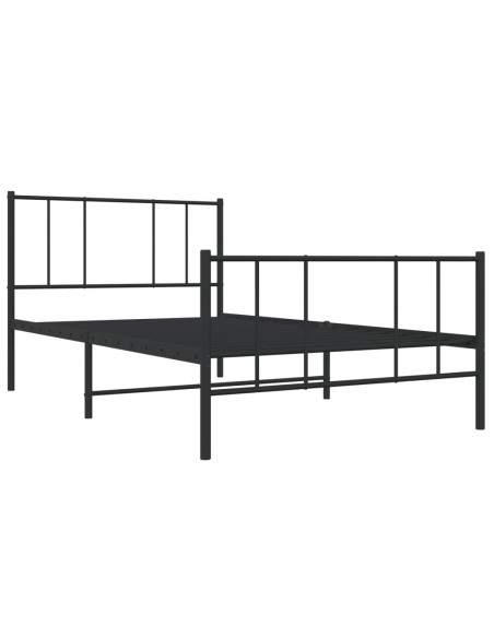 Giroletto con Testiera e Pediera Metallo Nero 100x200 cm