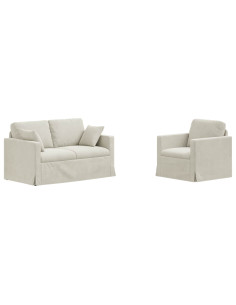 Set di divani 2 pcs Crema 138 x 78 x 80 cm Velluto 2