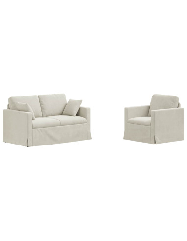 Set di divani 2 pcs Crema 138 x 78 x 80 cm Velluto