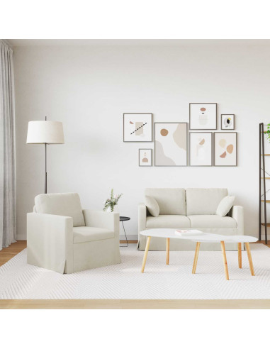 Set di divani 2 pcs Crema 138 x 78 x 80 cm Velluto