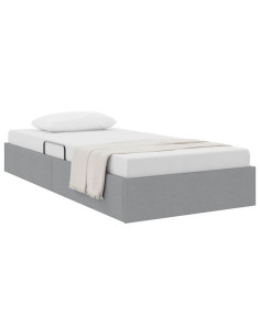 Letto con Contenitore Grigio chiaro 203 x 100 cm Tessuto 2