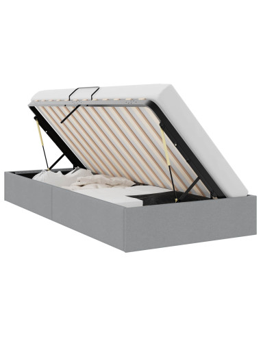 Letto con Contenitore Grigio chiaro 203 x 100 cm Tessuto