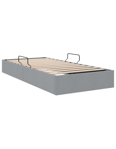 Letto con Contenitore Grigio chiaro 203 x 100 cm Tessuto