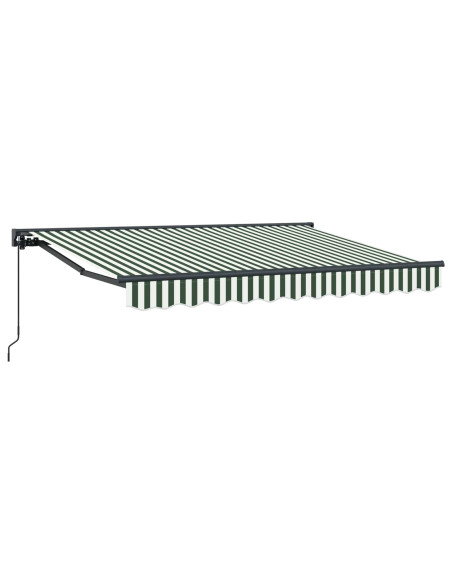 Tenda retrattile manuale Verde e Bianco 3,5 x 2 m