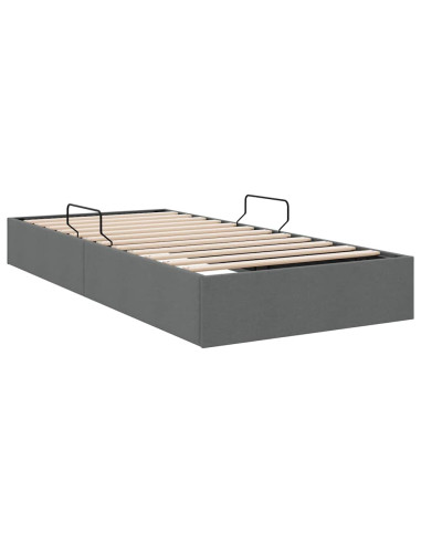 Letto con Contenitore Grigio scuro 203 x 100 cm Tessuto