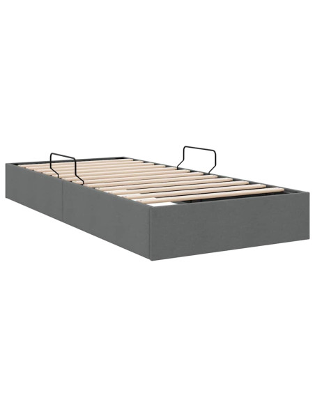 Letto con Contenitore Grigio scuro 203 x 100 cm Tessuto