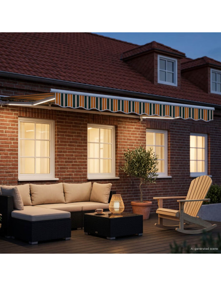 Cornice per Tenda Manuale con LED 2,5 x 2 m