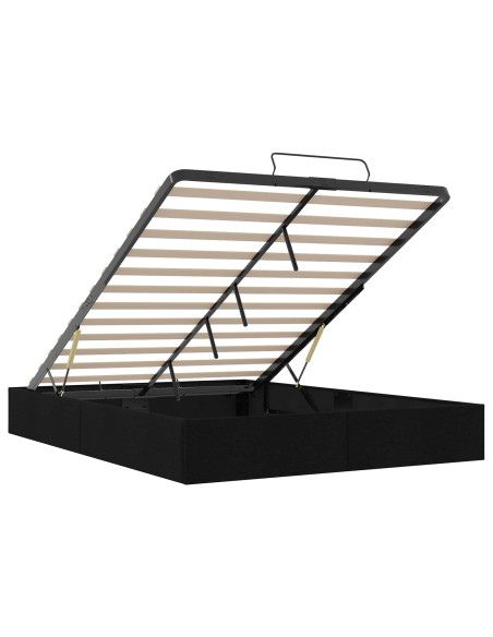 Letto ottomano Nero 153 x 203 cm Tessuto