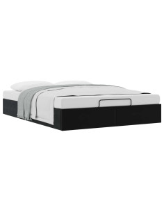 Letto ottomano Nero 153 x 203 cm Velluto 2