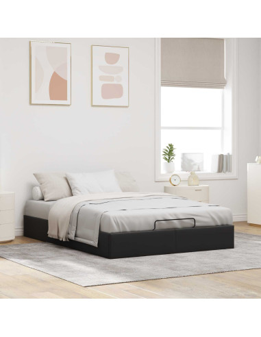 Letto ottomano Nero 153 x 203 cm Velluto