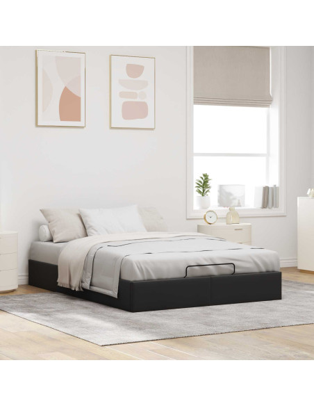 Letto ottomano Nero 153 x 203 cm Velluto